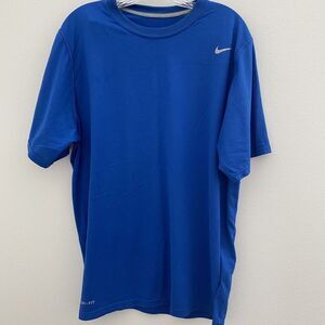 Nike T-Shirt Men's XL Blue Polyester Dri-Fit Round Neck Short Sleeve Pullover